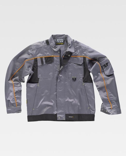 Jacket line 9 combined with zip closure fabric Beaver Nylon Gray Black