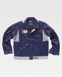 Jacket line 9 combined with zip closure fabric Beaver Nylon Navy Gray