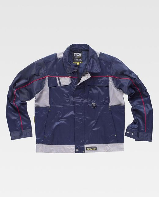 Jacket line 9 combined with zip closure fabric Beaver Nylon Navy Gray