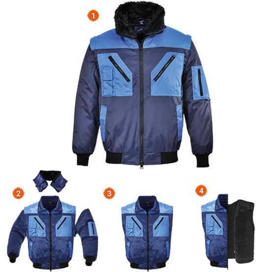 Zweifarbige Pilotjacke