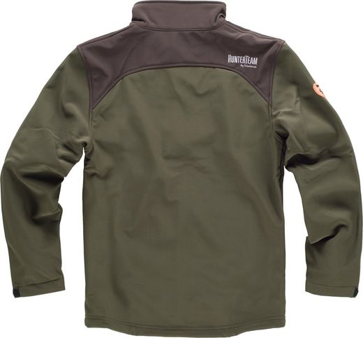 Workshell-Jacke mit zwei Seitentaschen, kombiniert Hunting Green / Brown