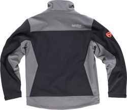 Workshell-Jacke mit zwei Seitentaschen und 2 Brusttaschen kombiniert in Schwarzgrau