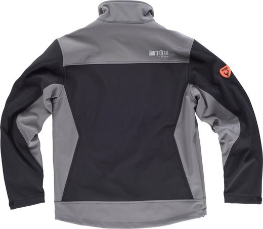 Workshell-Jacke mit zwei Seitentaschen und 2 Brusttaschen kombiniert in Schwarzgrau
