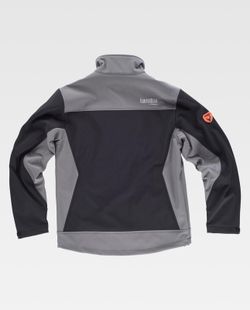 Workshell-Jacke mit zwei Seitentaschen und 2 Brusttaschen kombiniert in Schwarzgrau