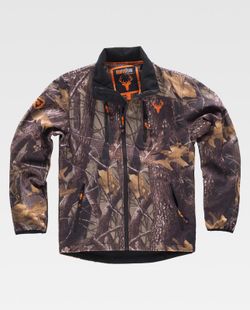 Workshell-Jacke mit Aufdruck, mit 2 Seitentaschen und 2 Brusttaschen Camouflage Forest Brown