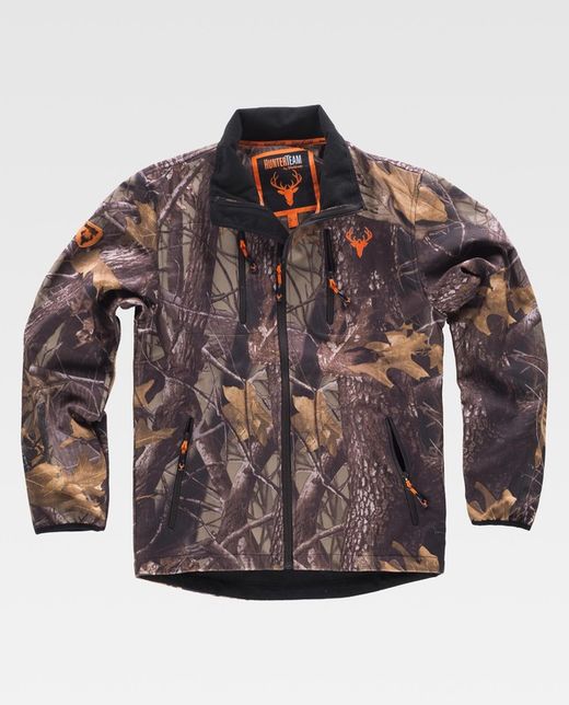 Workshell-Jacke mit Aufdruck, mit 2 Seitentaschen und 2 Brusttaschen Camouflage Forest Brown