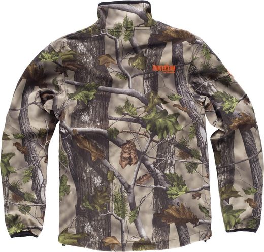Workshell-Jacke mit Aufdruck, mit 2 Seitentaschen und 2 Brusttaschen Camouflage Forest Green