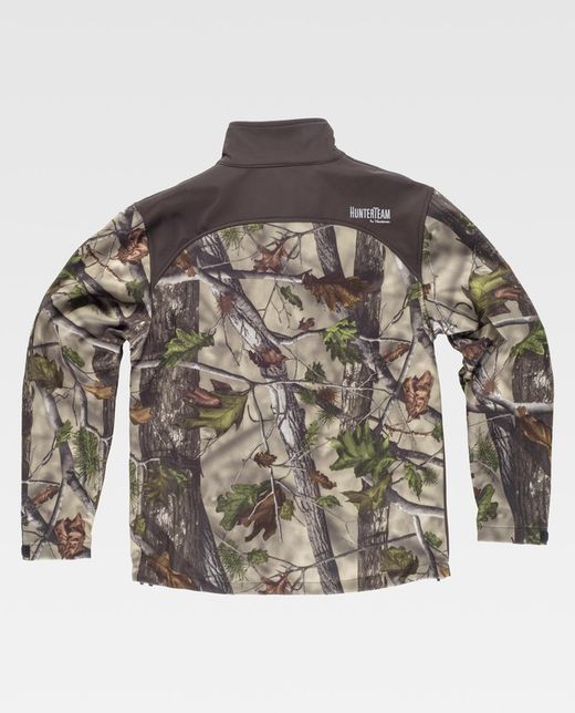 Workshell-Jacke mit Aufdruck, mit 2 Seitentaschen und 2 Brusttaschen Camouflage Forest Green Brown