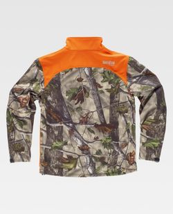 Bedruckte Workshell-Jacke mit 2 Seitentaschen und 2 Brusttaschen Camouflage Forest Green Orange AV