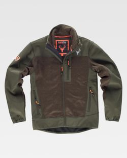 Cazadora workshell punto Verde Caza / Marron
