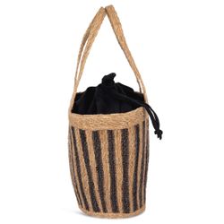 Cesta/Bolso de junco a rayas