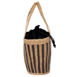 Cesta/Bolso de junco a rayas