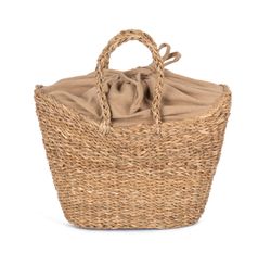 Cesta/Bolso de junco en forma de media luna
