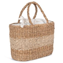 Cesta/Bolso de yute y junco