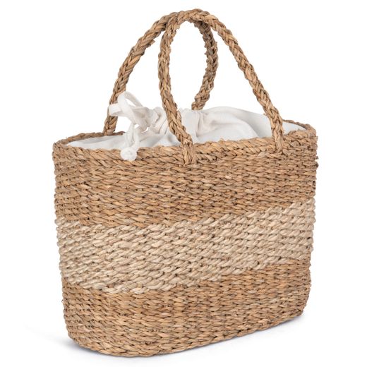 Cesta/Bolso de yute y junco