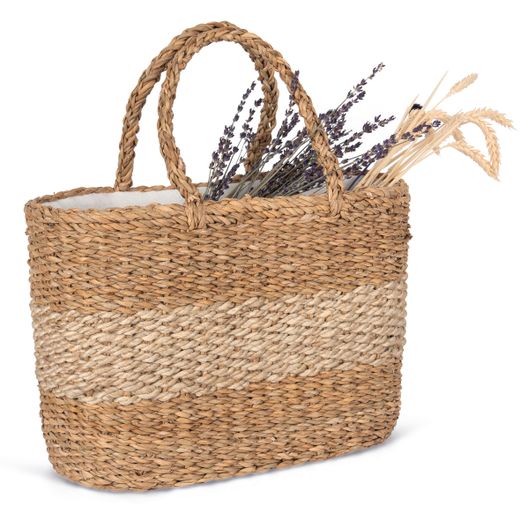 Cesta/Bolso de yute y junco