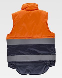 Zweifarbige gepolsterte Weste mit 2 reflektierenden Bändern Orange AV Navy