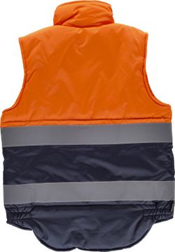 Zweifarbige gepolsterte Weste mit 2 reflektierenden Bändern Orange AV Navy