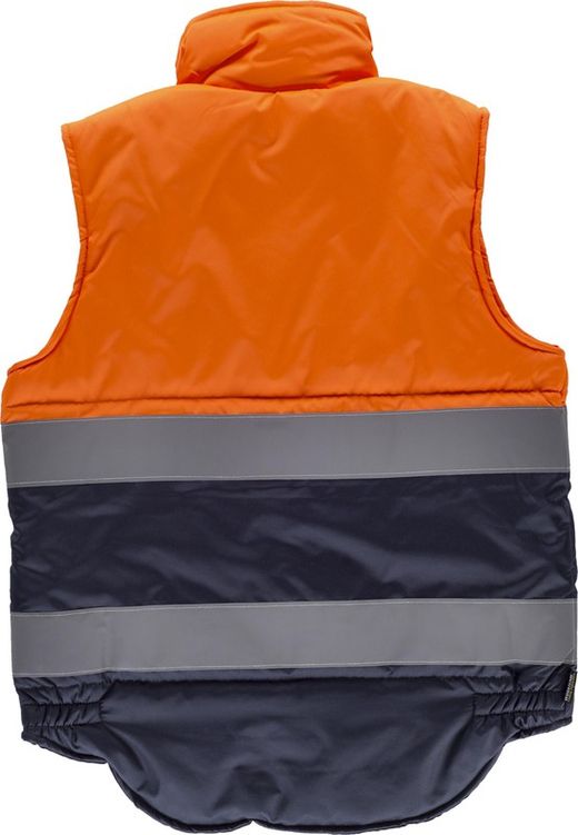 Zweifarbige gepolsterte Weste mit 2 reflektierenden Bändern Orange AV Navy