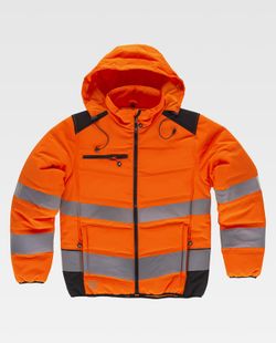 Chaleco acolchado combinado Naranja / Negro