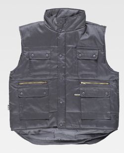 Gepolsterte Weste, Mehrfachtasche mit Windjacke 100% Cotton Grey