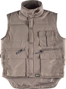 Chaleco acolchado con cortavientos en mangas Beige