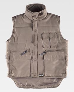 Gilet imbottito e multitasche, con giacca a vento in maniche beige