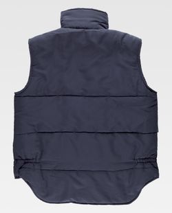Gepolsterte Weste mit mehreren Taschen und Windjacke in Navy-Ärmeln