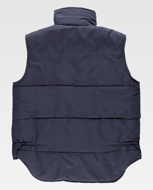 Gepolsterte Weste mit mehreren Taschen und Windjacke in Navy-Ärmeln