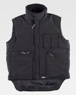 Chaleco acolchado cortavientos en mangas Negro