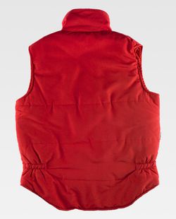 Gepolsterte Weste mit mehreren Taschen und Windjacke an den Ärmeln Rot