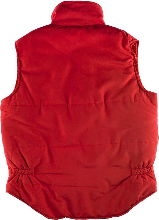 Gepolsterte Weste mit mehreren Taschen und Windjacke an den Ärmeln Rot