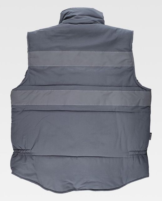 Gepolsterte Weste und Mehrfachtasche mit Windschutz und 2 reflektierenden Bändern Grau
