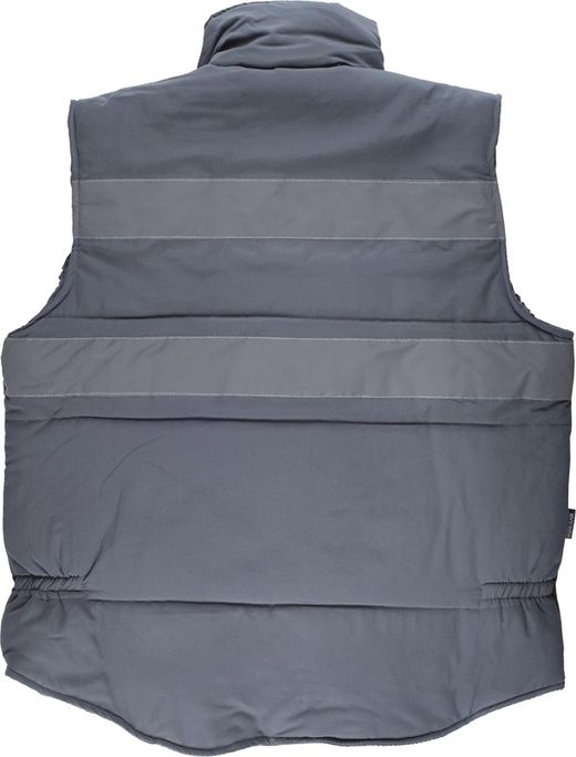 Gepolsterte Weste und Mehrfachtasche mit Windschutz und 2 reflektierenden Bändern Grau