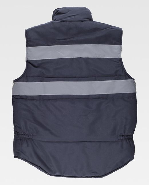 Gepolsterte Weste und Mehrfachtasche mit Windjacke und 2 reflektierenden Bändern Navy