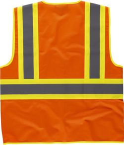 Chaleco alta visibilidad, multibolsillos, cintas reflectantes bicolores verticales y horizontales Naranja AV Amarillo AV
