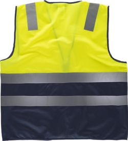 Zweifarbige Weste mit Reißverschluss und gut sichtbaren Bändern EN ISO 20471: 2013 Yellow AV Marino