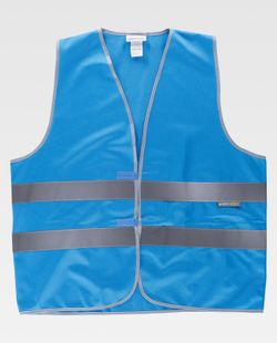 Weste mit anpassbarem Klettverschluss und reflektierenden Bändern Blau