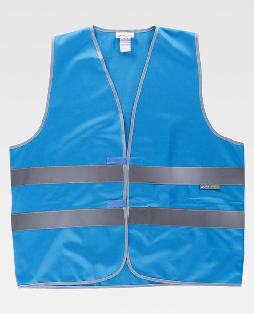 Weste mit anpassbarem Klettverschluss und reflektierenden Bändern Blau