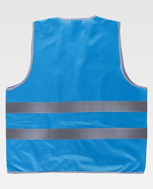 Weste mit anpassbarem Klettverschluss und reflektierenden Bändern Blau