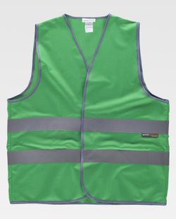 Chaleco con cierre adaptable de velcro reflectantes Verde