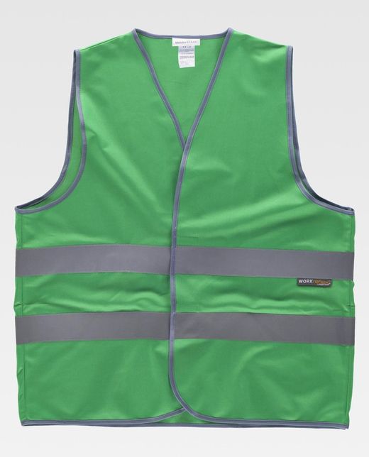 Chaleco con cierre adaptable de velcro reflectantes Verde