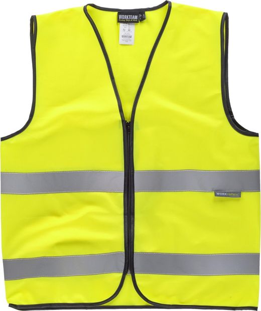 Gilet con chiusura a zip e nastri ad alta visibilità EN471 Giallo AV