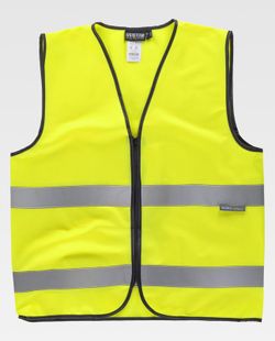 Weste mit Reißverschluss und gut sichtbaren Bändern EN471 Yellow AV