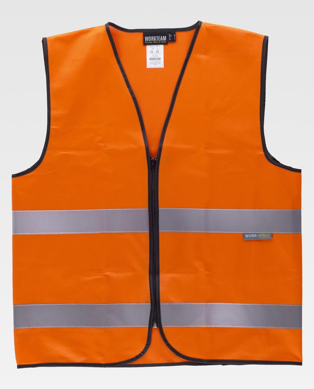 Gilet de sécurité - orange fluo - auto - moto - R201X