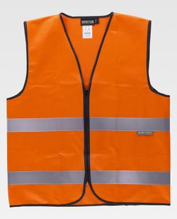 Weste mit Reißverschluss und gut sichtbaren Bändern EN471 Orange AV