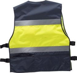 Warnweste kombiniert mit Seitenverstellungen, mehreren Taschen und reflektierenden Bändern Navy Yellow AV