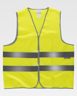 Warnweste mit adaptivem Klettverschluss, reflektierende Bänder EN471 Yellow AV