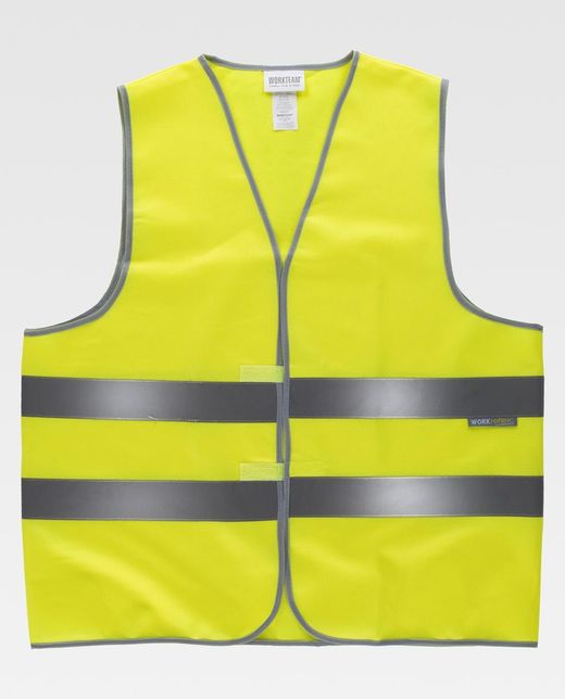 Warnweste mit adaptivem Klettverschluss, reflektierende Bänder EN471 Yellow AV