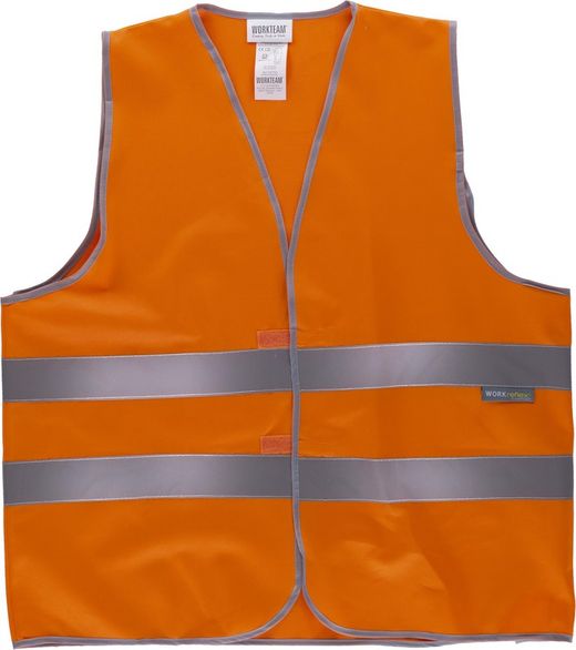 Warnweste mit adaptivem Klettverschluss, reflektierende Bänder EN471 Orange AV